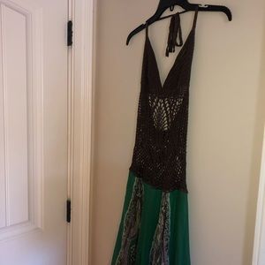 Silk/Cotton Knit, Fit and Flare Handkerchief Dress